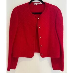 Red Vintage Wool Cardigan Women’s Medium